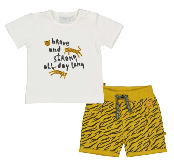 Go_wild_T_shirt_en_Short_Yellow_ochre_melange