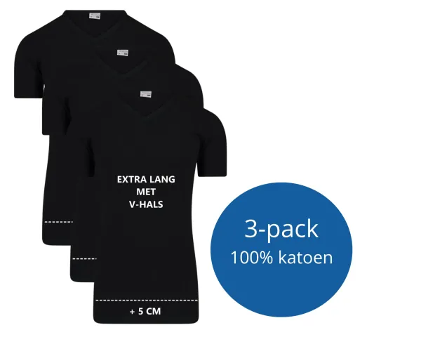 Heren_T_shirt_V_hals__M3000_Zwart_
