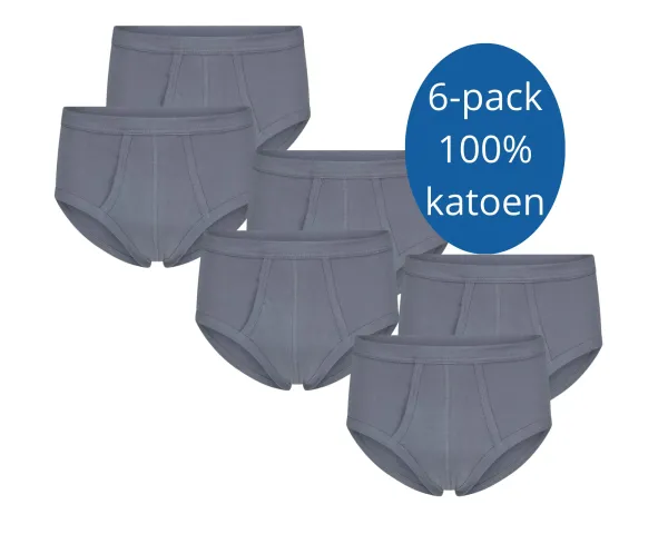 Herenslip_James_met_gulp_katoen_6_pack_Grijs