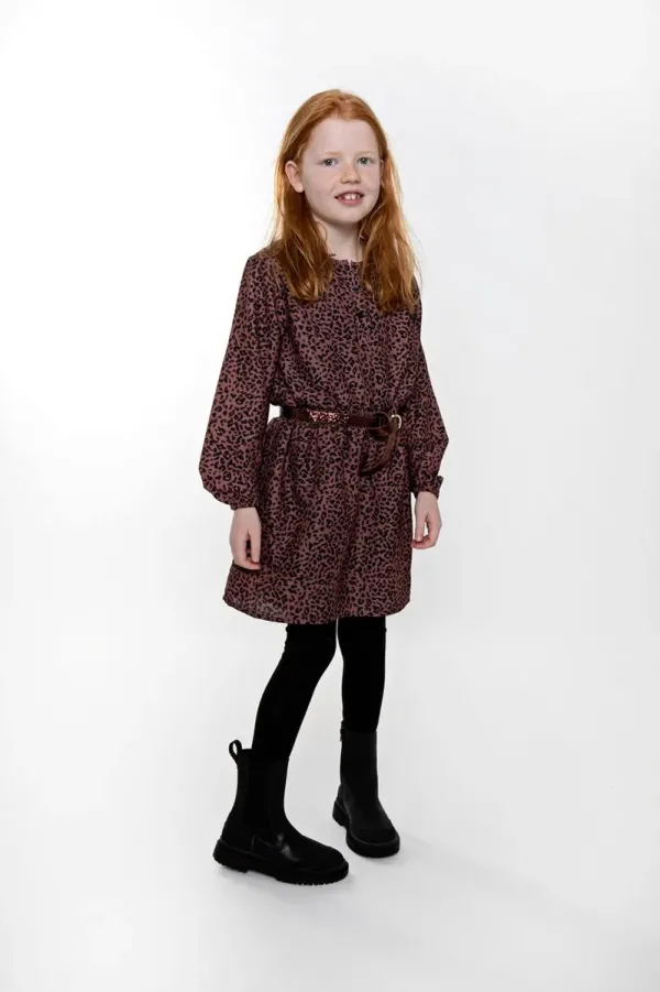 Jurk_Bruin_printje_Black