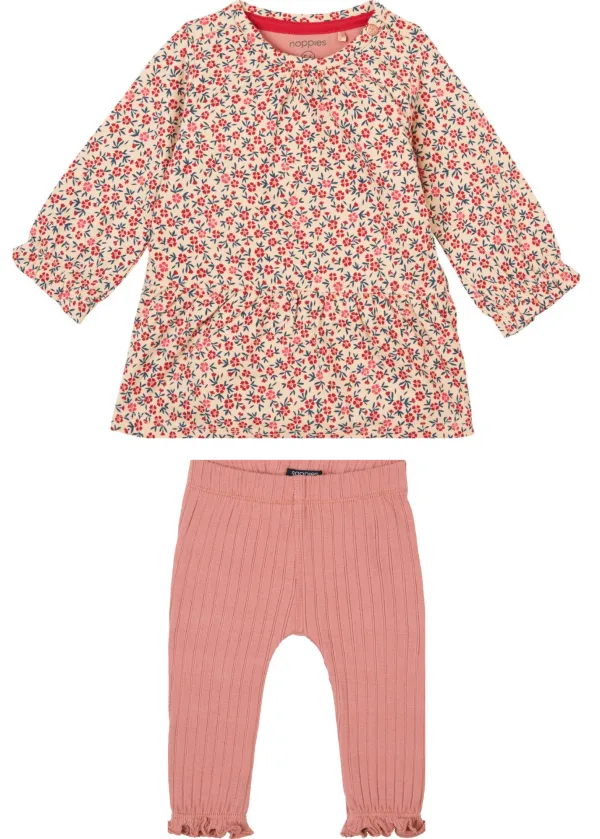 Jurk_Feneu_applebossom_en_Legging_Foug_Old_rose