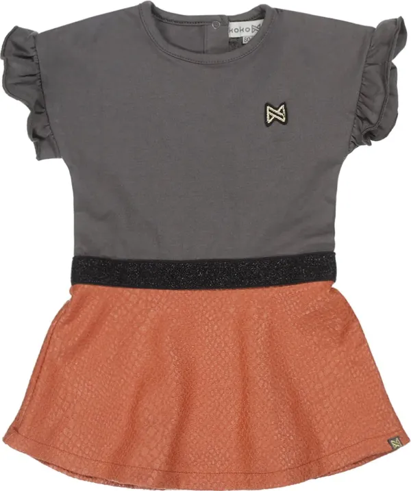 Jurk_Grijs_Roest_Bruin