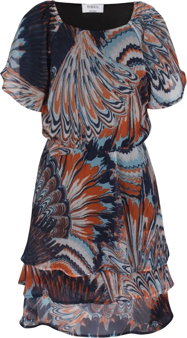 Jurk_Metia_bruine_Print