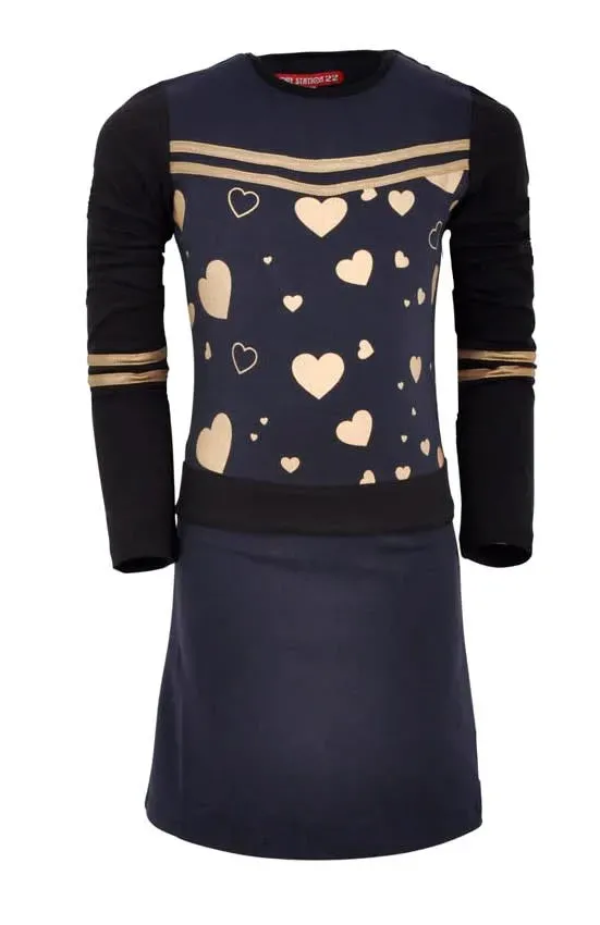 Jurk_Navy_Black_Gold
