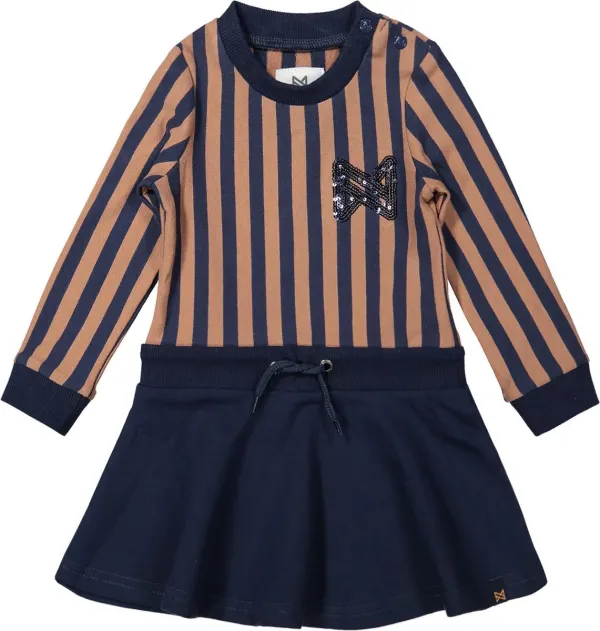 Jurk_Stripe_Camel_Navy