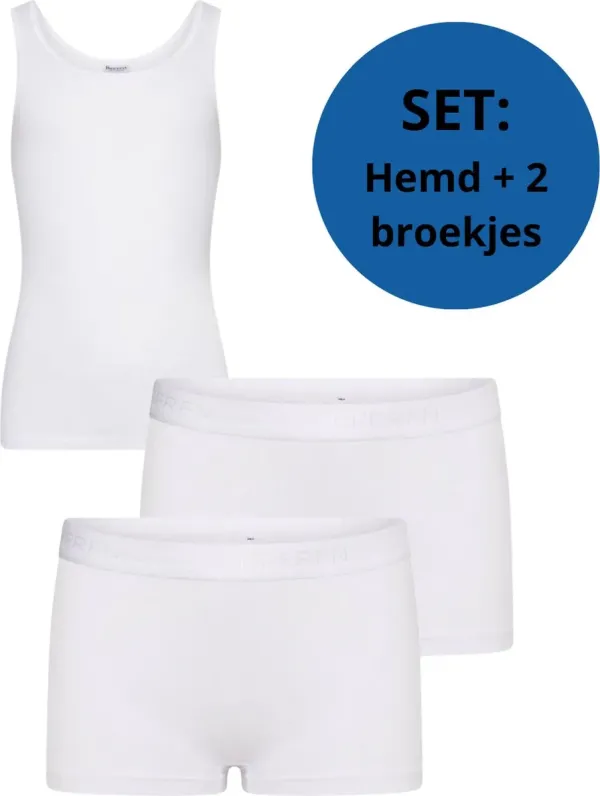 Meisjes_Boxer_Comfort_Feeling_Setje_Hemd_en_2_boxershorts_Wit
