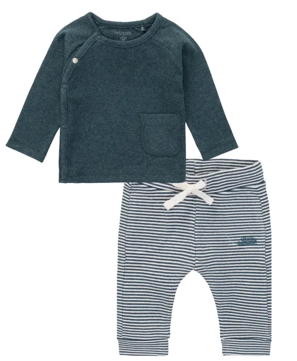 Overslag_Shirt_Hagonoy_en_Broek_Hapur_Dark_Slate_Melange