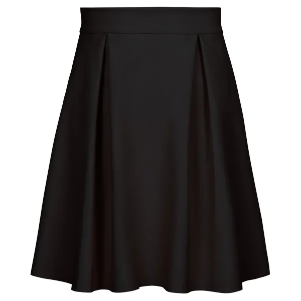 Rok_Fenna_knielengte_Suedine_Zwart_