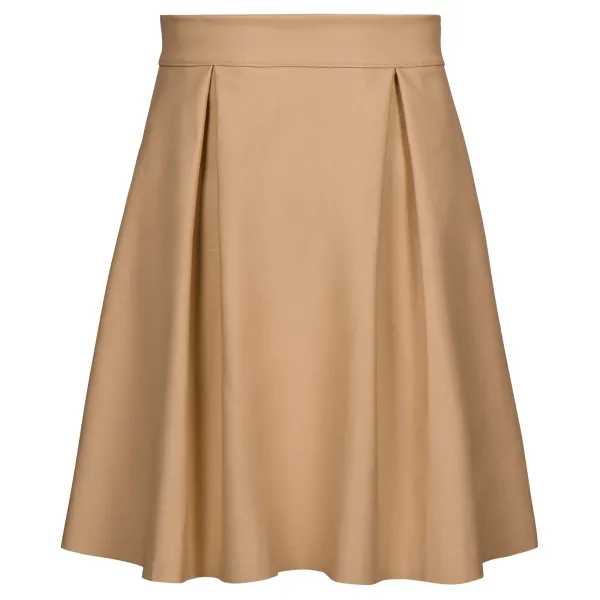 Rok_Nora_knielengte_Lederlook_Zand