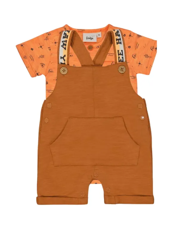 Romper_met_Tuinbroekje_Oranje_Bruin