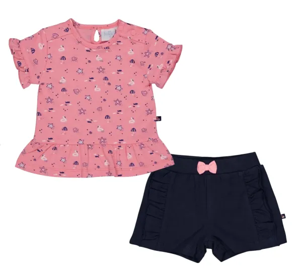 Seaside_Kisses_Shirtje_roze_Shortje_Marine