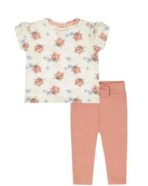 T_shirt_Off_White_en_Joggingbroek_Light_Pink_