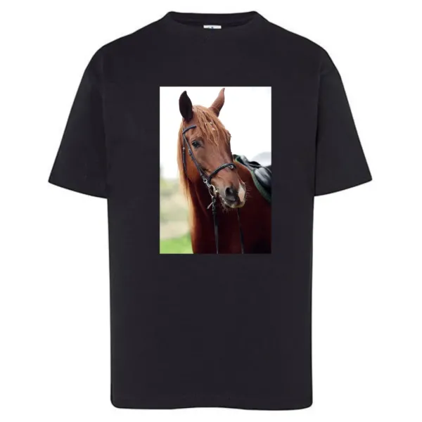T_shirt_Paard_Zwart