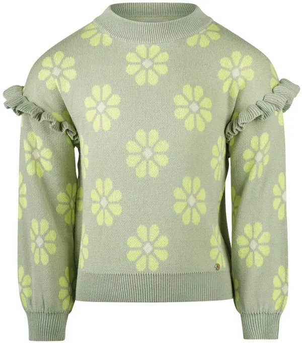 Trui_Flower_Faded_Gree