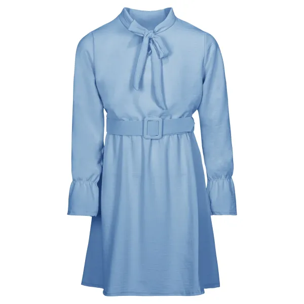 _Jurk_met_structuur_Blauw