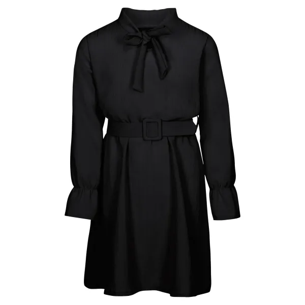 _Jurk_met_structuur_Zwart