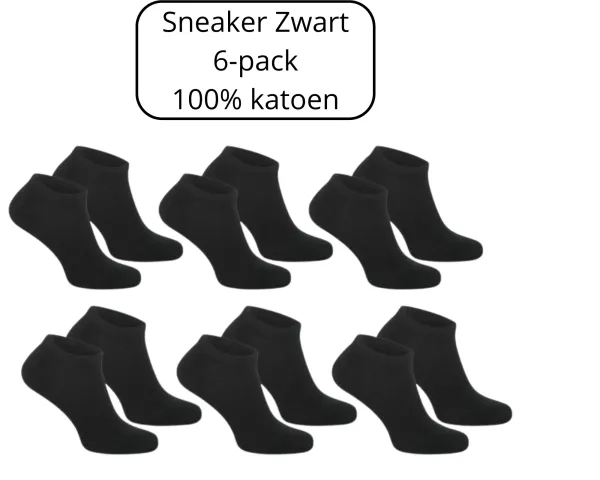 _Unisex_basic_sneaker_sokken_Zwart_6_pack