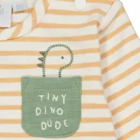 Dinomite_Shirt_Streep_Abrikoos_en_broek_Groen_2