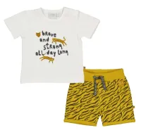 Go_wild_T_shirt_en_Short_Yellow_ochre_melange