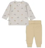 Happy_Together_Shirt_grijs_melee_en_Broekje_zand_1