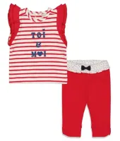 Mouwloos_Shirt_Streep_en_Broek_Roos