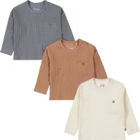 Set_3_Shirts_Off_white_bruin_petrol_blauw