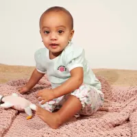 T_shirt_Ajour_flower_en_Bloomer_Jog_Denim_Light_wash