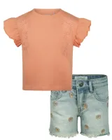 T_shirt_Loose_fit_Faded_Terra_en_Short_Denim_Loose_Fit