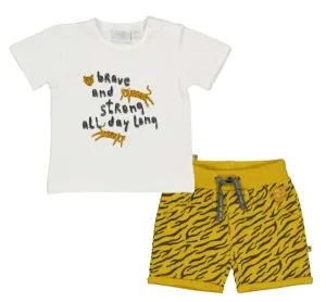 Go_wild_T_shirt_en_Short_Yellow_ochre_melange
