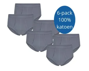 Herenslip_James_met_gulp_katoen_6_pack_Grijs