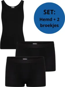 Meisjes_set__Hemd_en_2_boxershorts_Zwart