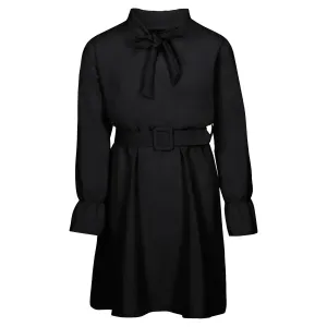 _Jurk_met_structuur_Zwart